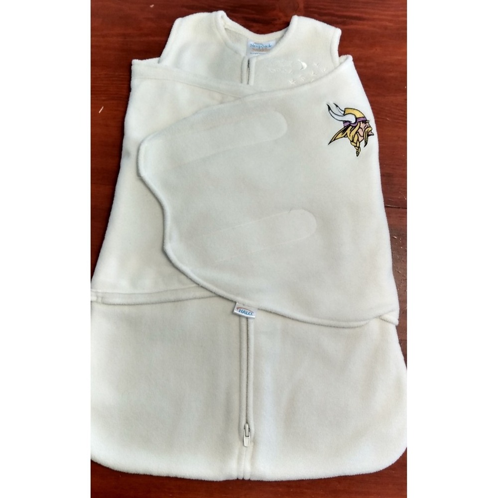 MN Vikings Embroidered HALO Sleepsack Swaddle Cozy Fleece Newborn NFL Baby Gear